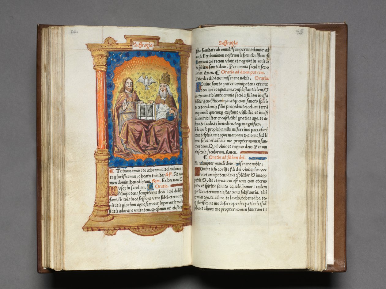 كتاب مطبوع لساعات استخدام روما: fol. 95 و ، الثالوث ، 1510. بواسطة غيوم لو روج