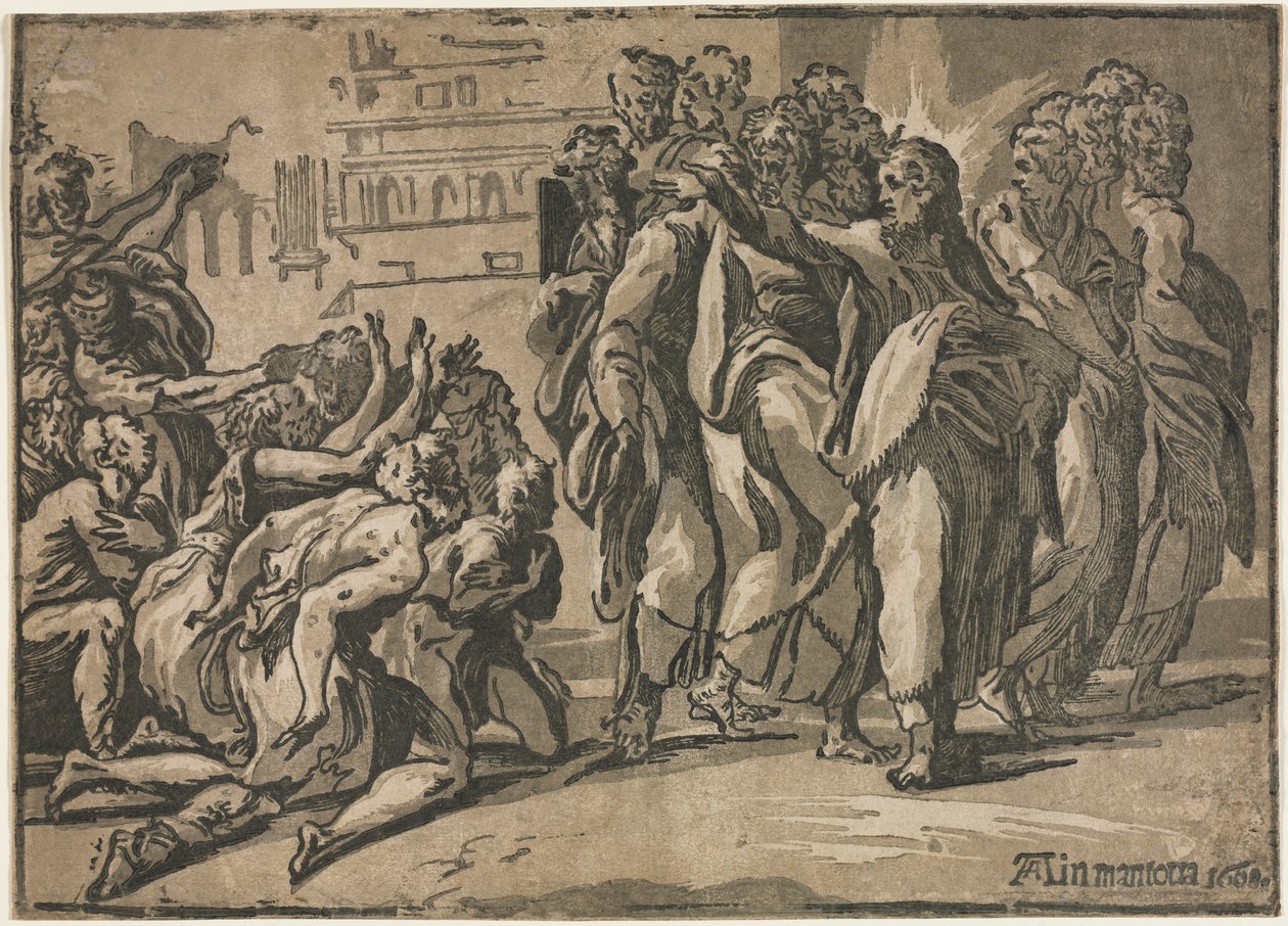 المسيح يشفي البرص ، 1608. بواسطة جوزيبي روسيجلياني