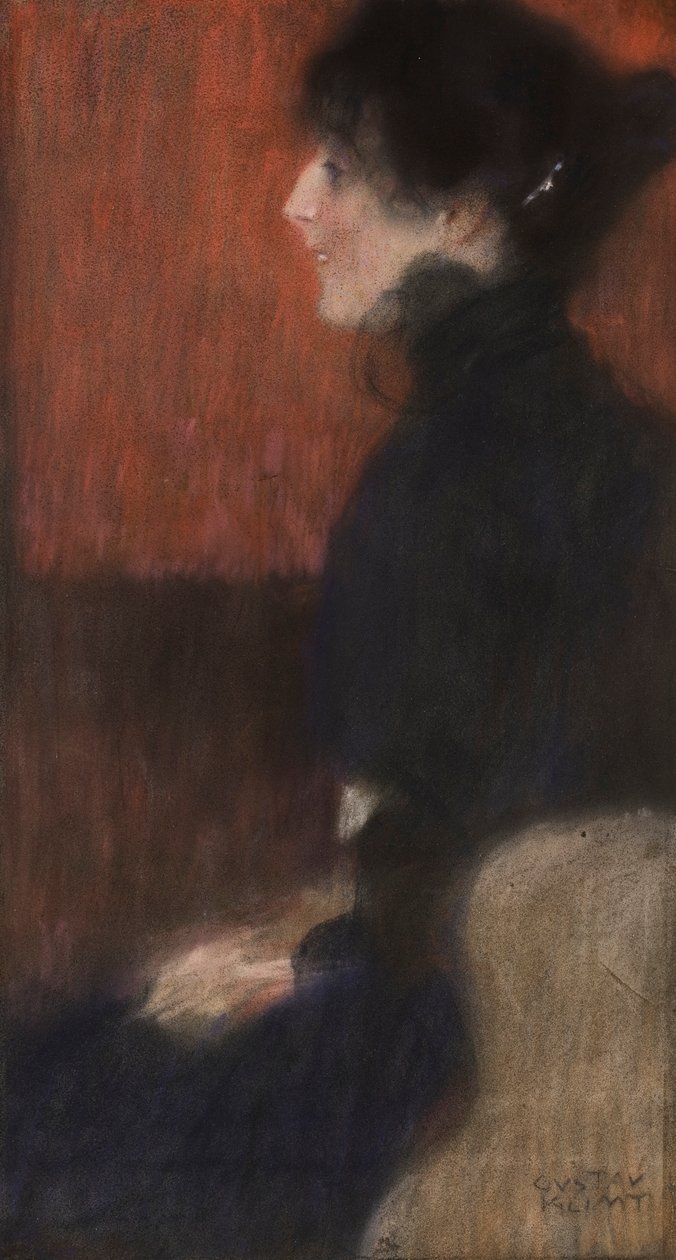 صورة لسيدة ، 1887-1907 (باستيل على ورق) بواسطة غوستاف كليمت