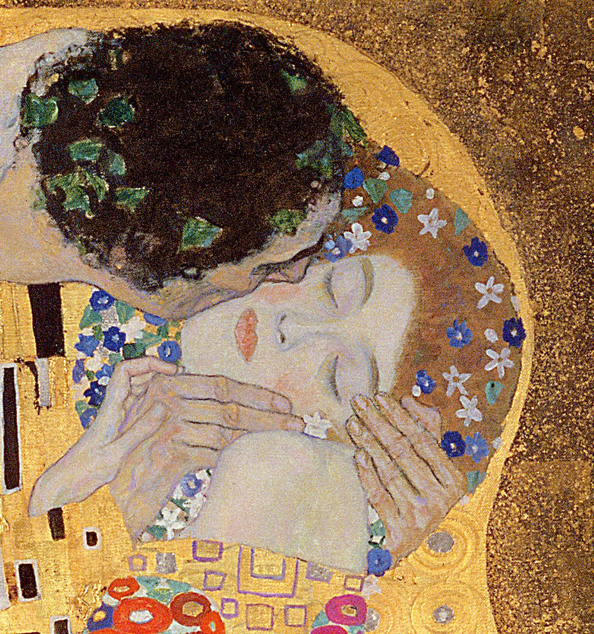القبلة ، 1907-08 (تفاصيل 601) بواسطة غوستاف كليمت