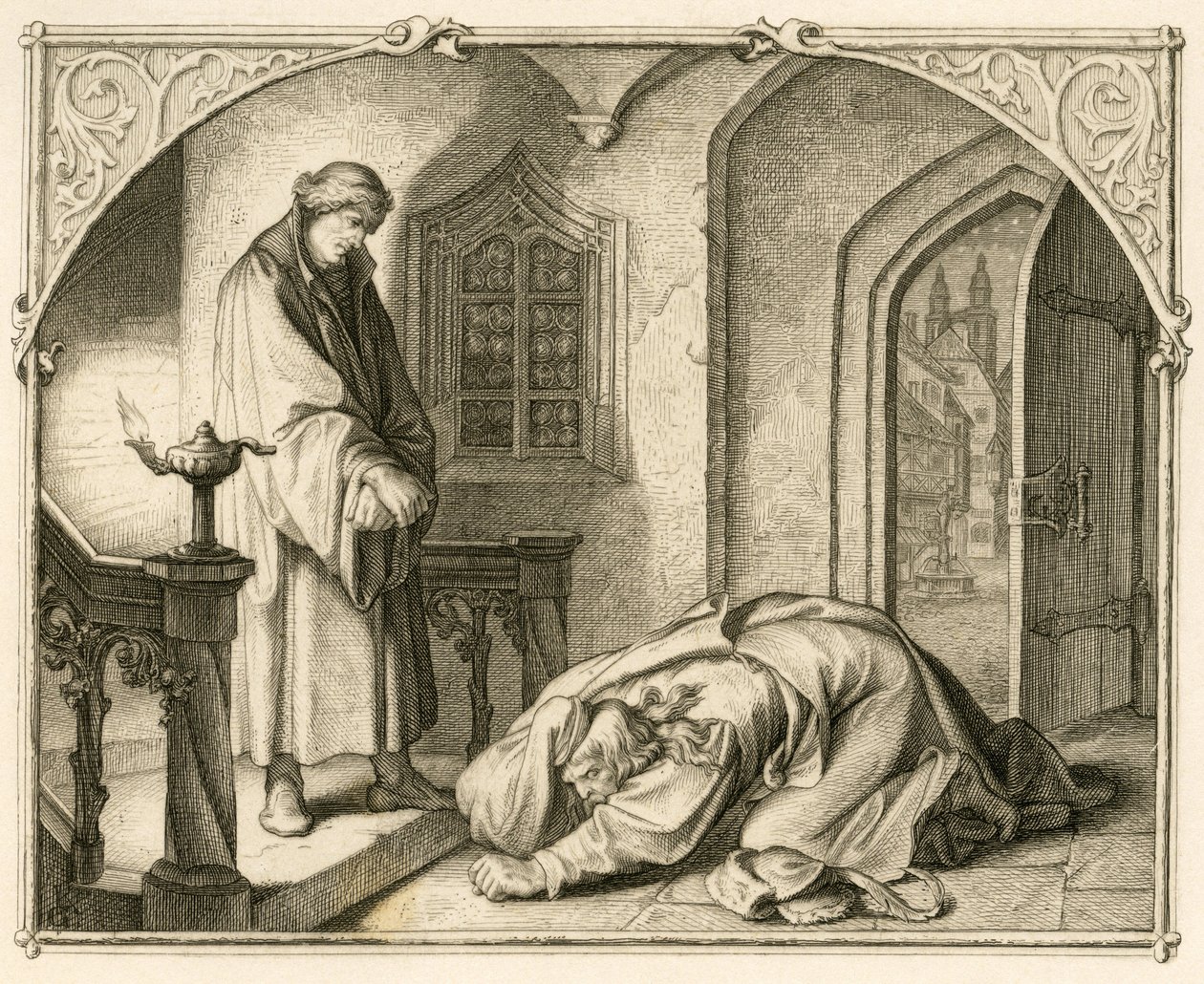 مارتن لوثر مع السارق هانز كولهيز (1500-1540) بواسطة جوستاف فرديناند ليوبولد كونيج