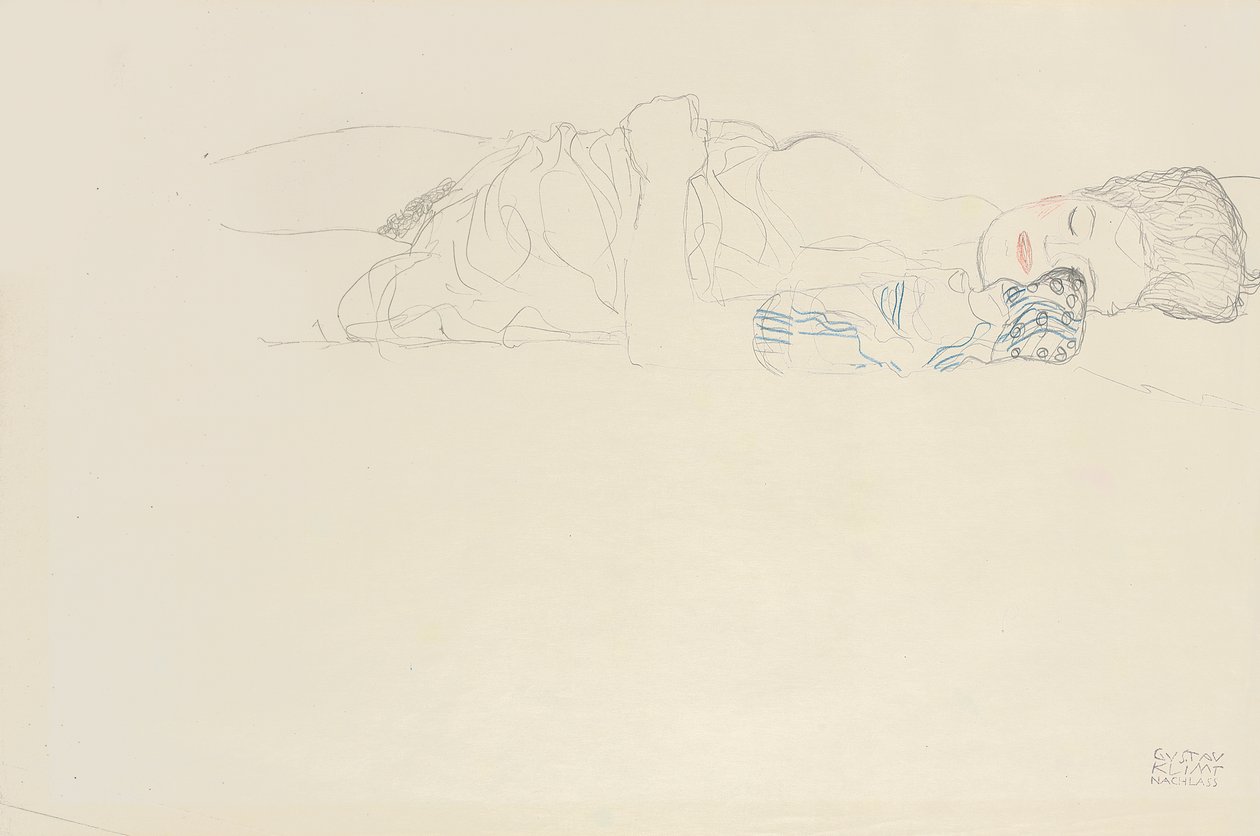 مائل نصف عاري إلى اليمين ، 1914-15 بواسطة غوستاف كليمت