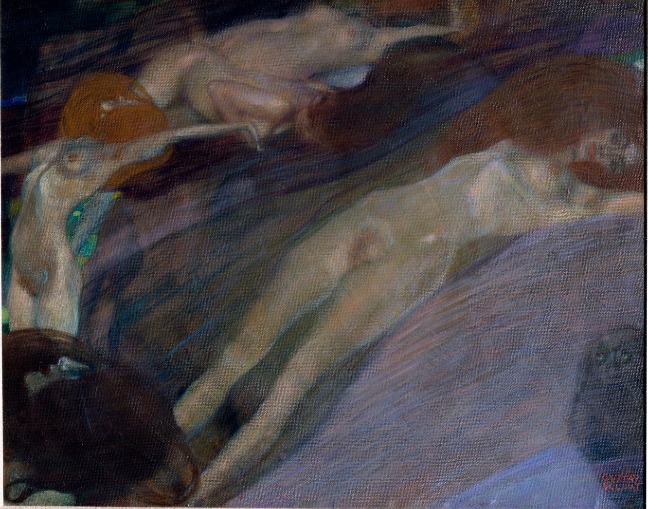 Water agitee (Bewegtes Wasser) Painting by Gustav Klimt (1862-1918). 1898 Dim. 52x65 cm Osterreichische Galerie Belvedere, Vienna. بواسطة غوستاف كليمت