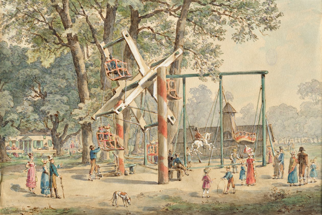 بكرة وتأرجح في Wurstelprater في فيينا بواسطة غوستاف زافوريك