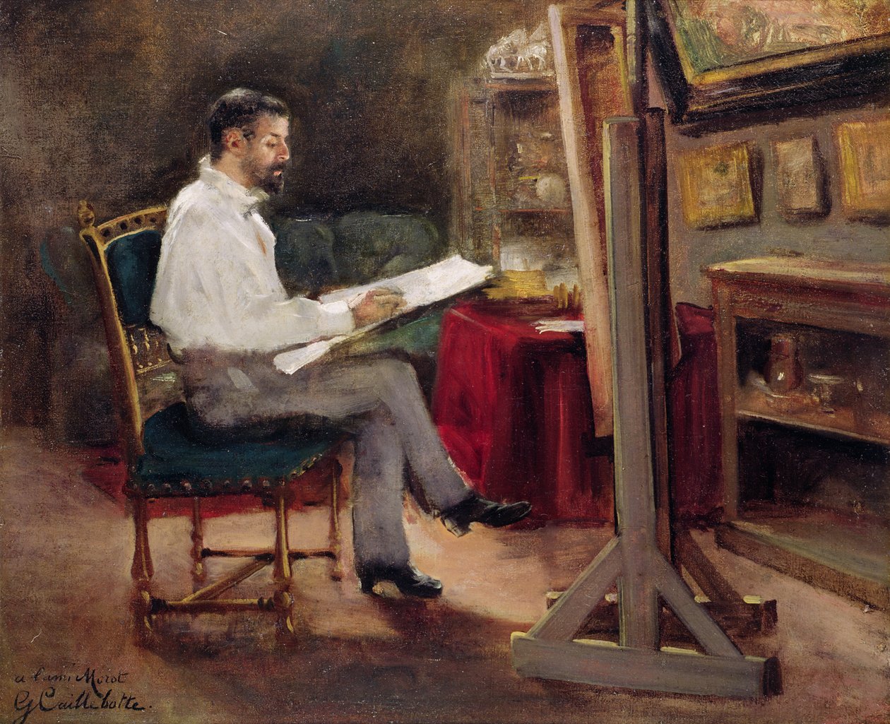 الفنان موروت في مرسمه ، 1874 بواسطة غوستاف كايليبوت