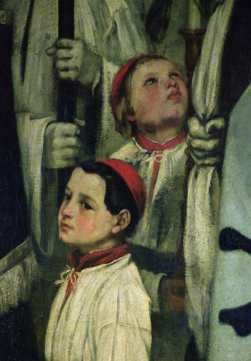 دفن في Ornans تفاصيل جوقة ، 1849-1850 زيت على قماش بواسطة غوستاف كوربيت