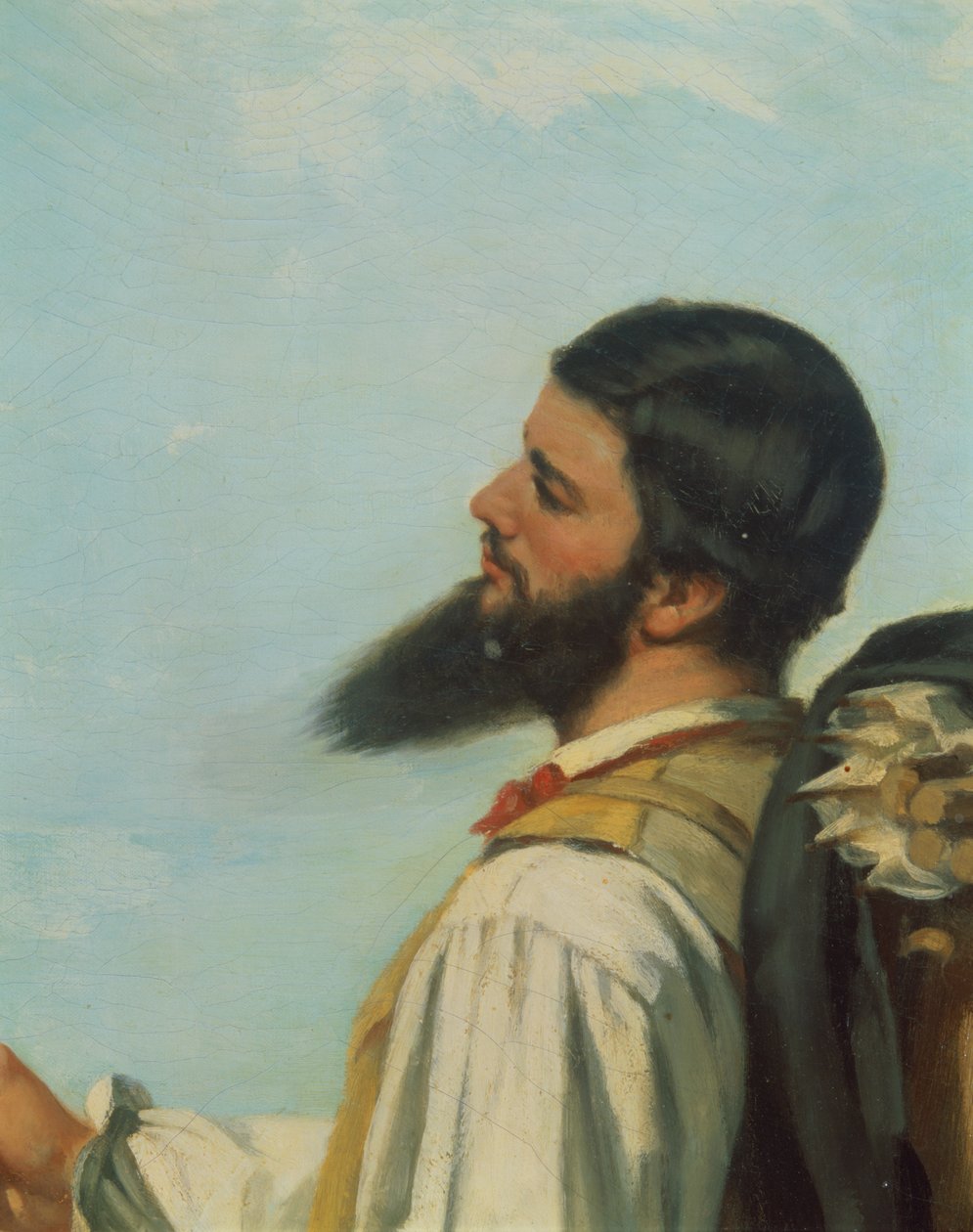 La Rencontre أو Bonjour M.Courbet ، (تفاصيل الرأس والكتفين) بواسطة غوستاف كوربيت