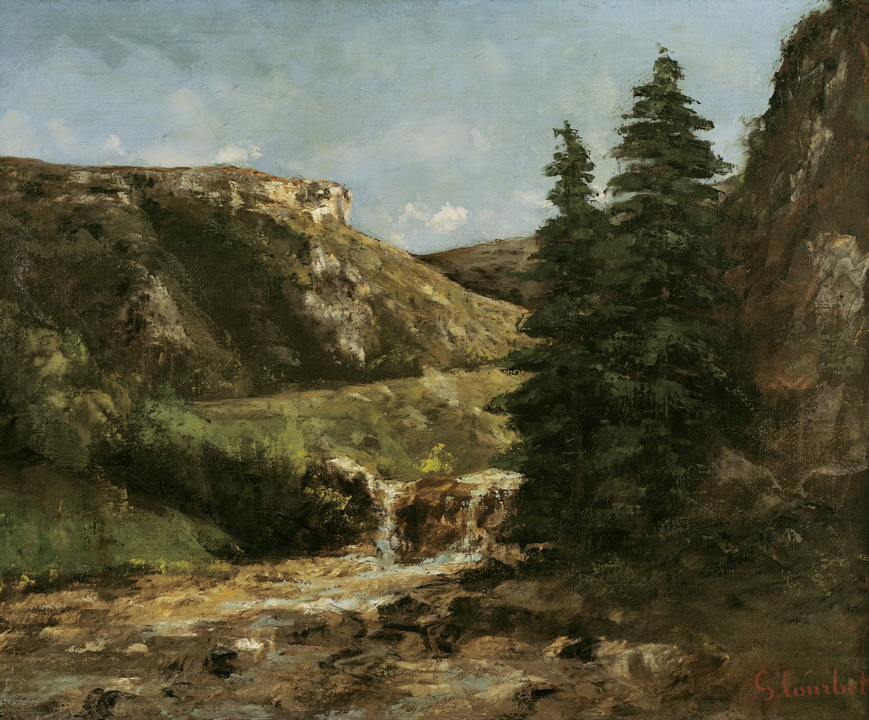 منظر طبيعي بالقرب من Ornans ، c.1858 بواسطة غوستاف كوربيت