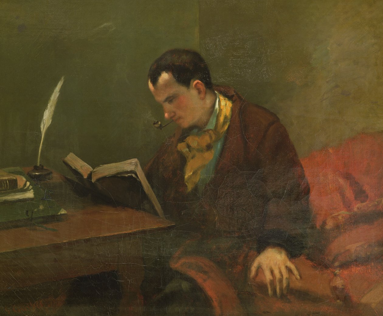 صورة تشارلز بودلير (1821-67) 1847 بواسطة غوستاف كوربيت