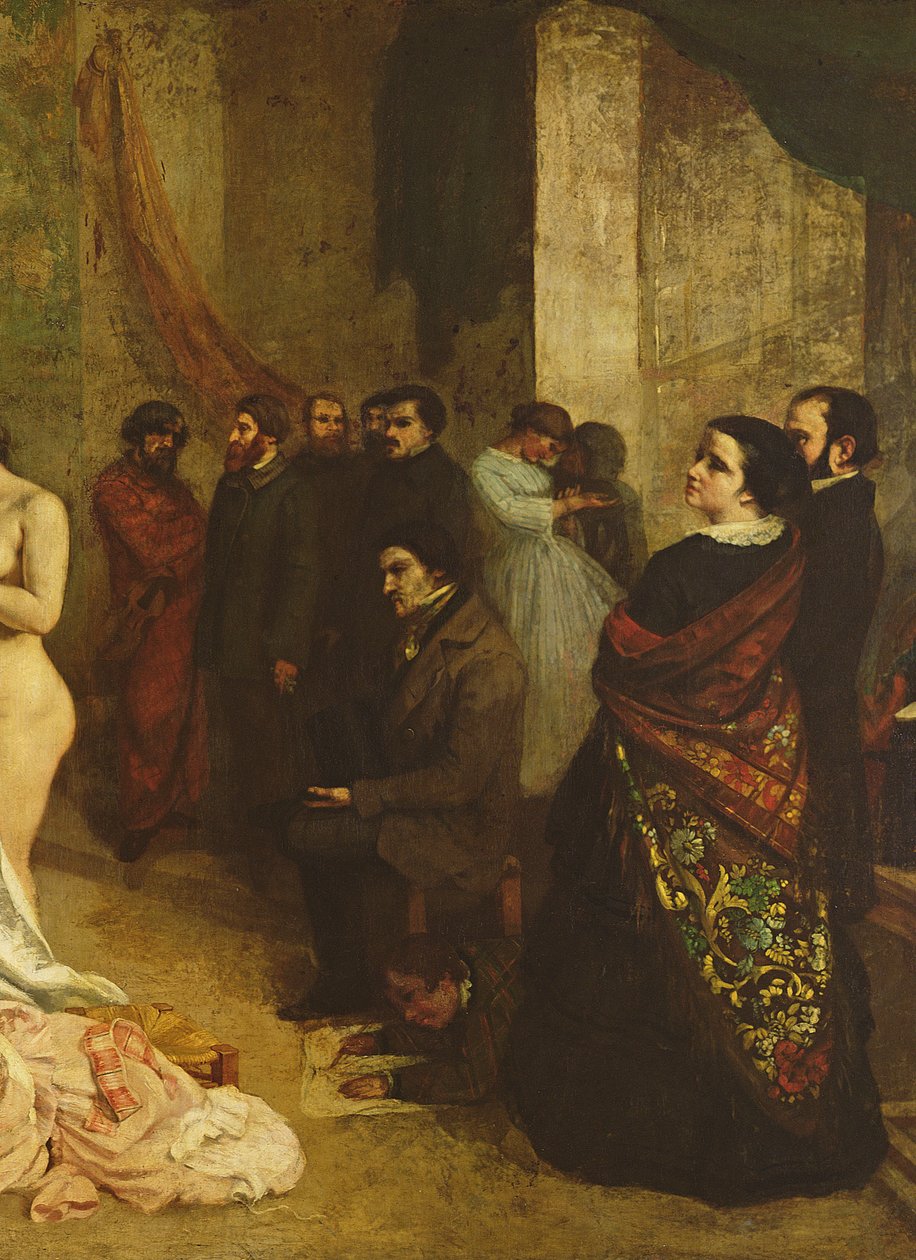 The Studio of the Painter ، a Allegory Real ، 1855 زيت على قماش من 19190 بواسطة غوستاف كوربيت