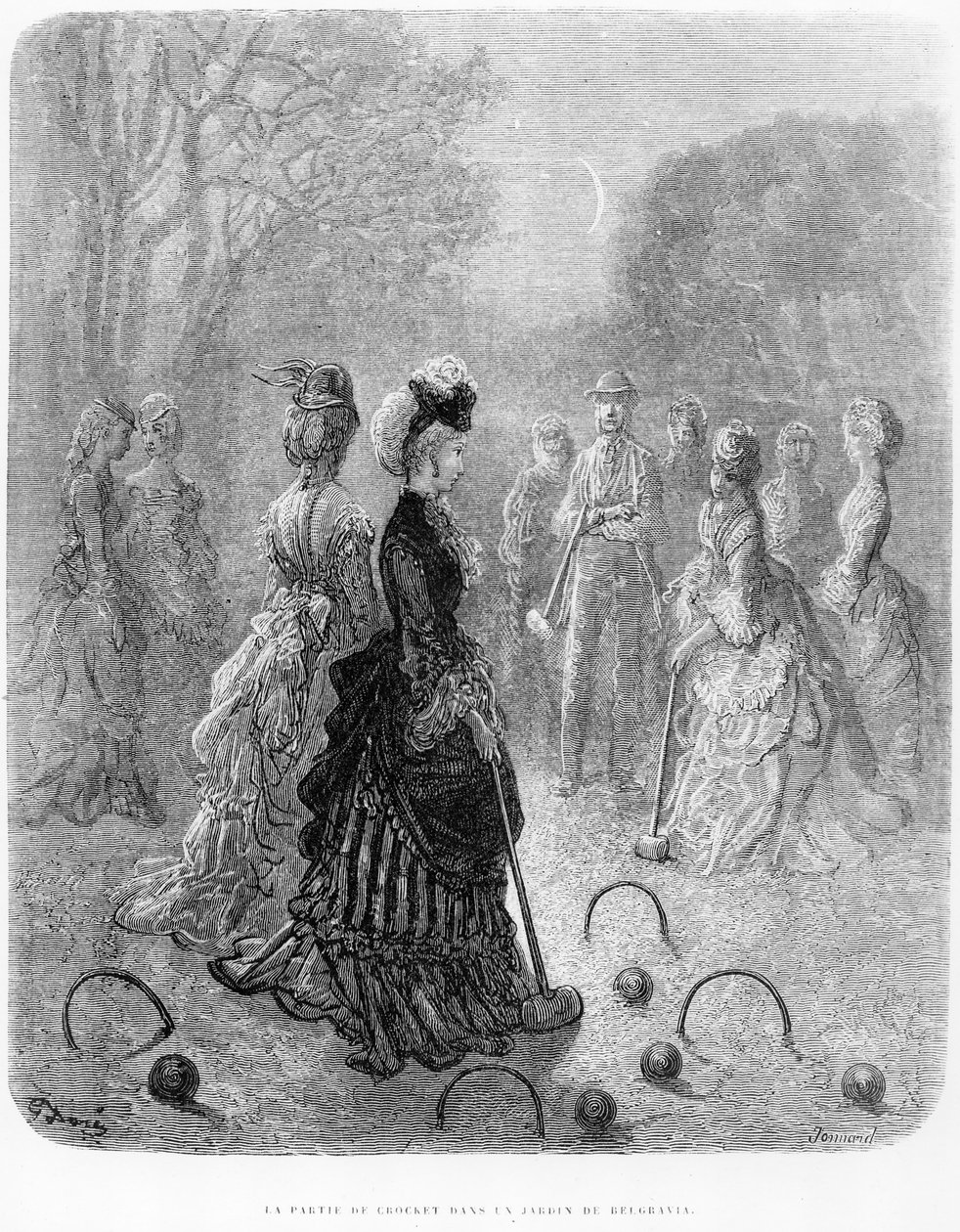 لعبة كروكيه ، من فصل "لندن في اللعب" من "لندن ، رحلة حج" ، كتبها وليام بلانشارد جيرولد (1826-1884) حانة. 1872 بواسطة غوستاف دور