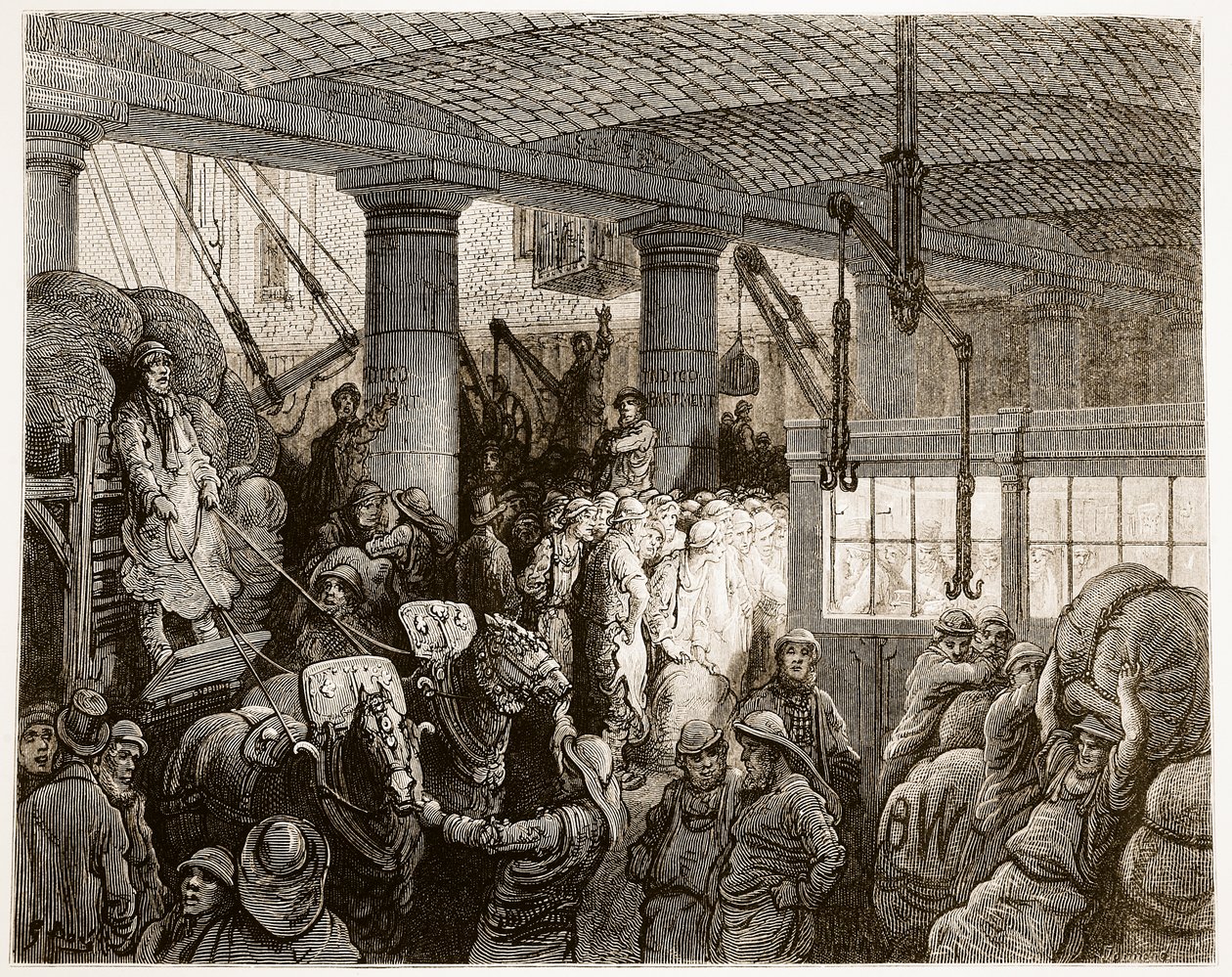 شارع ريفرسايد ، من "لندن ، رحلة حج" ، كتبه ويليام بلانشارد جيرولد (1826-1884) دون نقش بواسطة حانة تشارلز لابلانت (ت 1903). 1872 بواسطة غوستاف دور