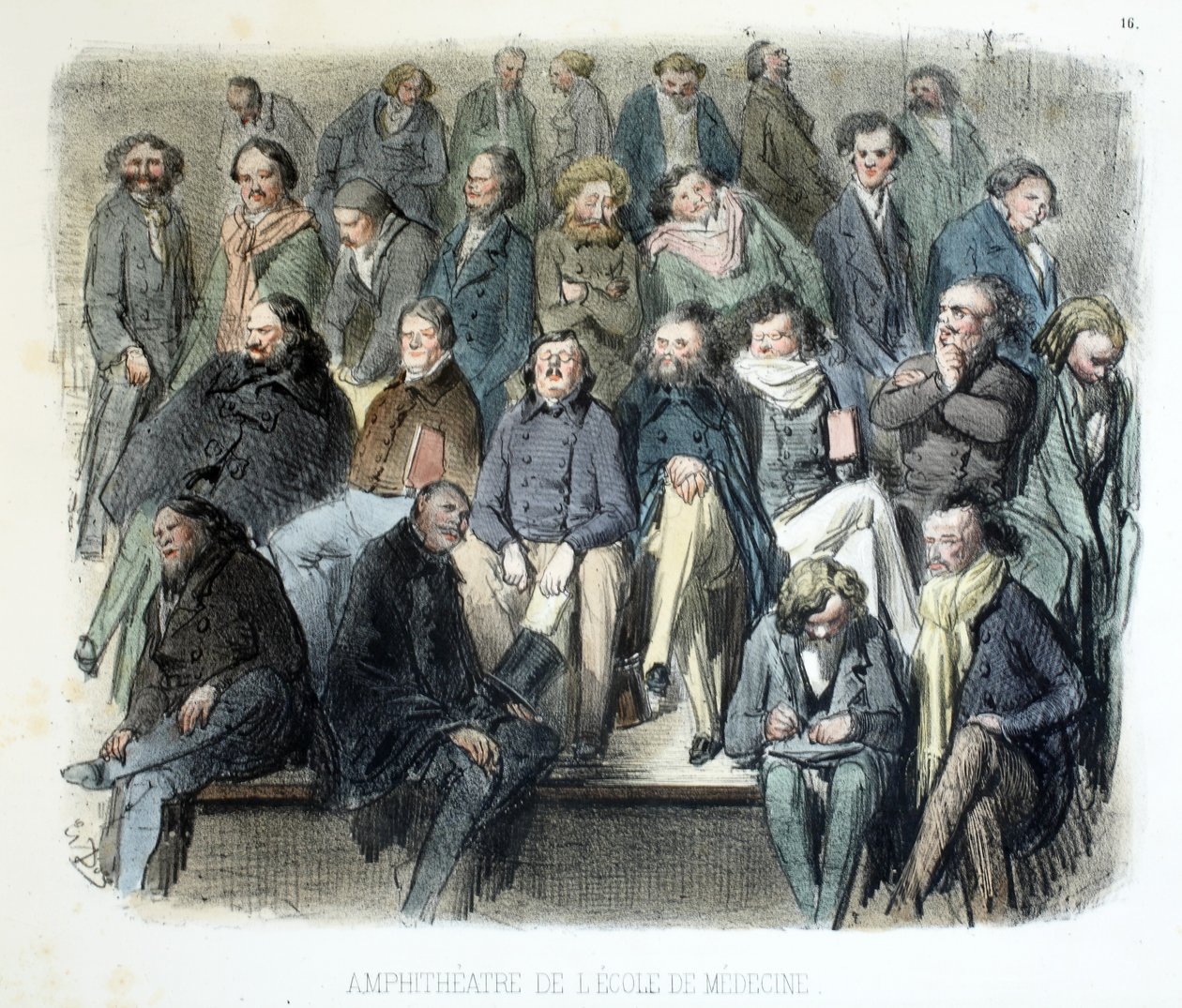 Amphitheatre de L&39;ecole de Medecine ، الجماهير المختلفة في باريس ، 1854 بواسطة غوستاف دور