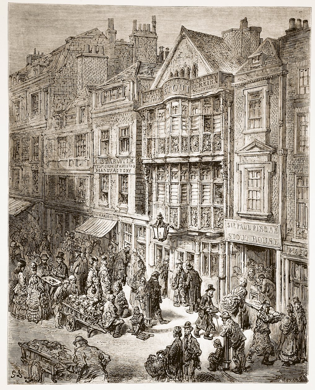شارع Bishopsgate ، من "لندن ، رحلة حج" ، كتبها ويليام بلانشارد جيرولد (1826-1894) دون نقش من قبل A. Sargent ، حانة. 1872 بواسطة غوستاف دور