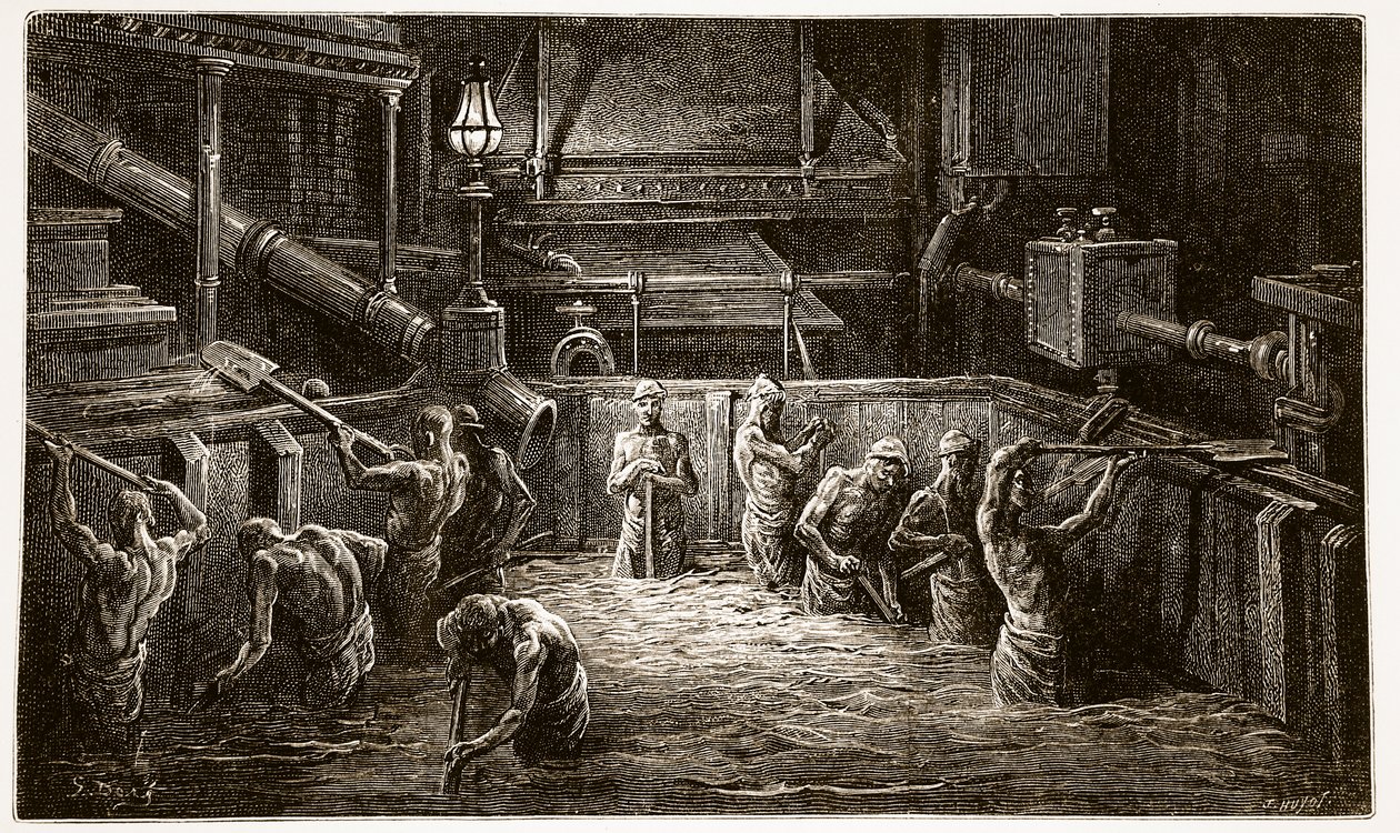 برورز في العمل ، من "لندن ، رحلة حج" ، كتبها ويليام بلانشارد جيرولد (1826-1884) دون نقش J. Huyot ، حانة. 1872 بواسطة غوستاف دور