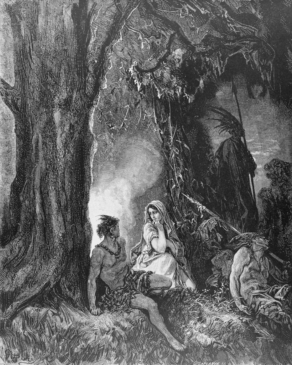 Chactas and Atala ، من "Atala" بقلم فرانسوا رينيه فيكومت دي شاتوبريان (1768-1848) منقوش من قبل تشارلز لابلانت (ت 1903) c.1868 بواسطة غوستاف دور