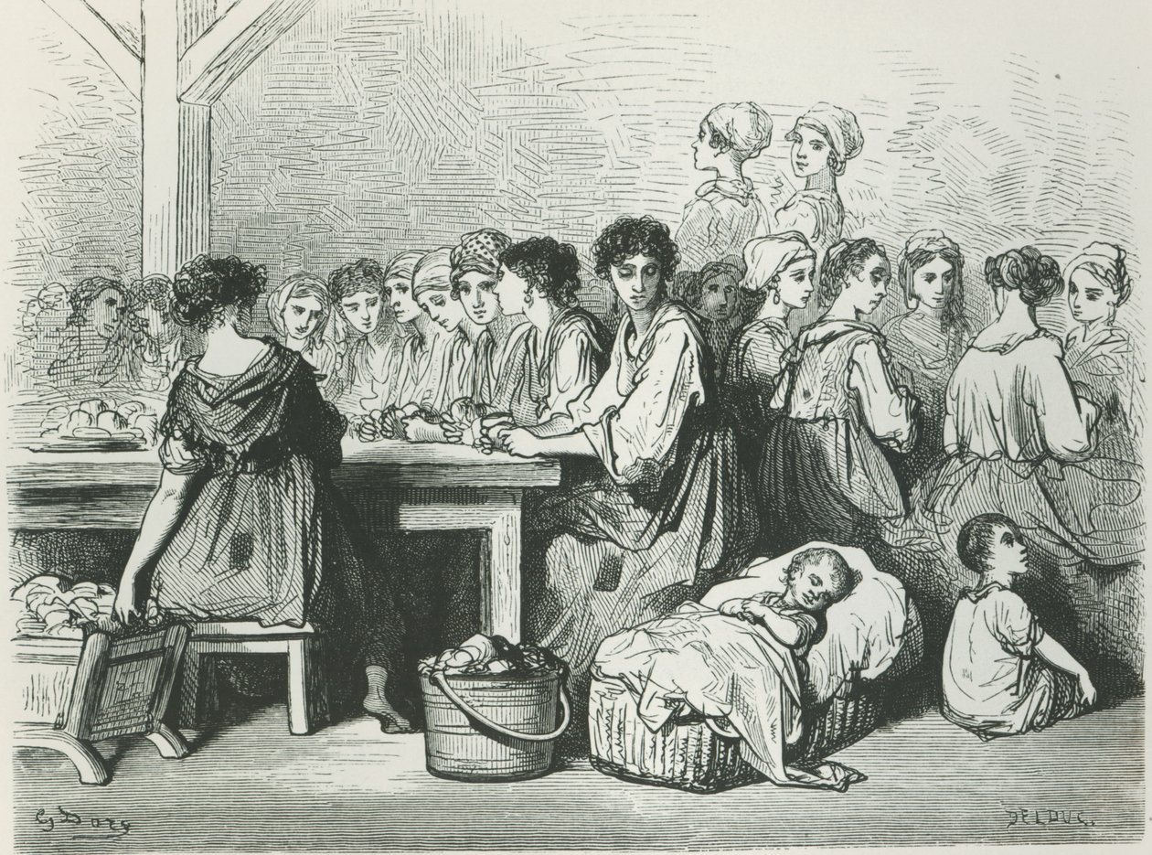 صانعي السيجار في إشبيلية ، من L&39;Espagne بواسطة Baron Ch. دافيلييه ، نشر في باريس ، 1874 بواسطة غوستاف دور