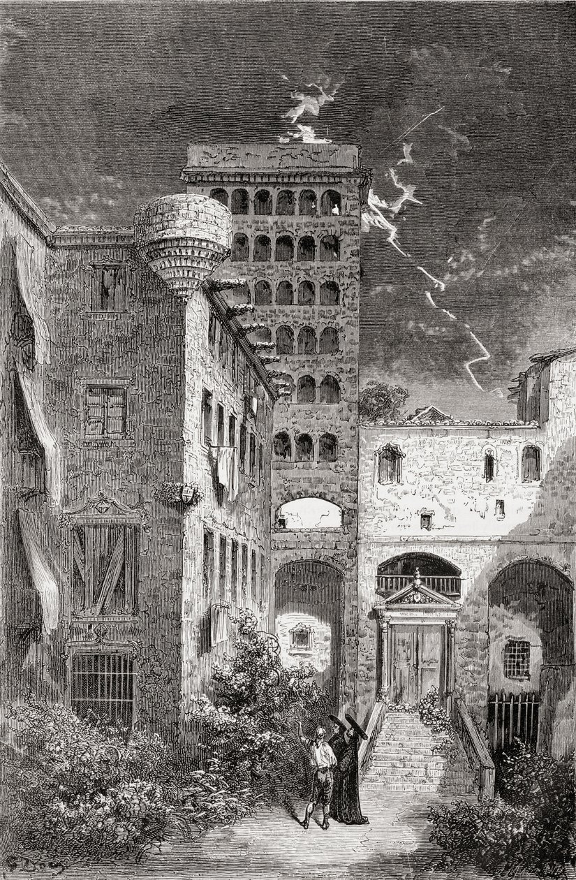 El Palacio de la Inquisicion في القرن التاسع عشر ، 1878 (النقش على الخشب) بواسطة غوستاف دور