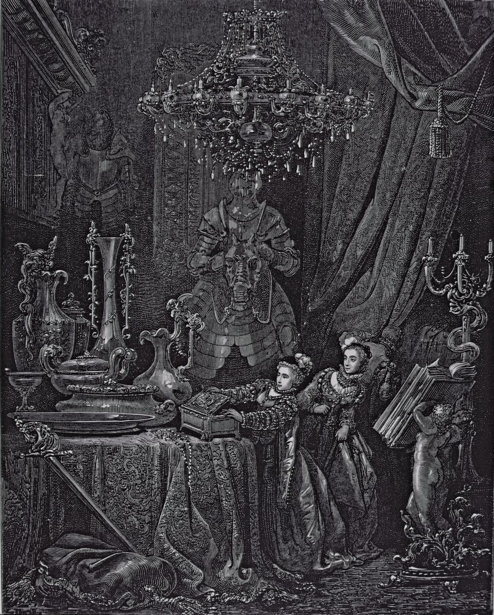 رسم توضيحي لـ "بلوبيرد" تشارلز بيرولت (1628-1703) 1893 بواسطة غوستاف دور