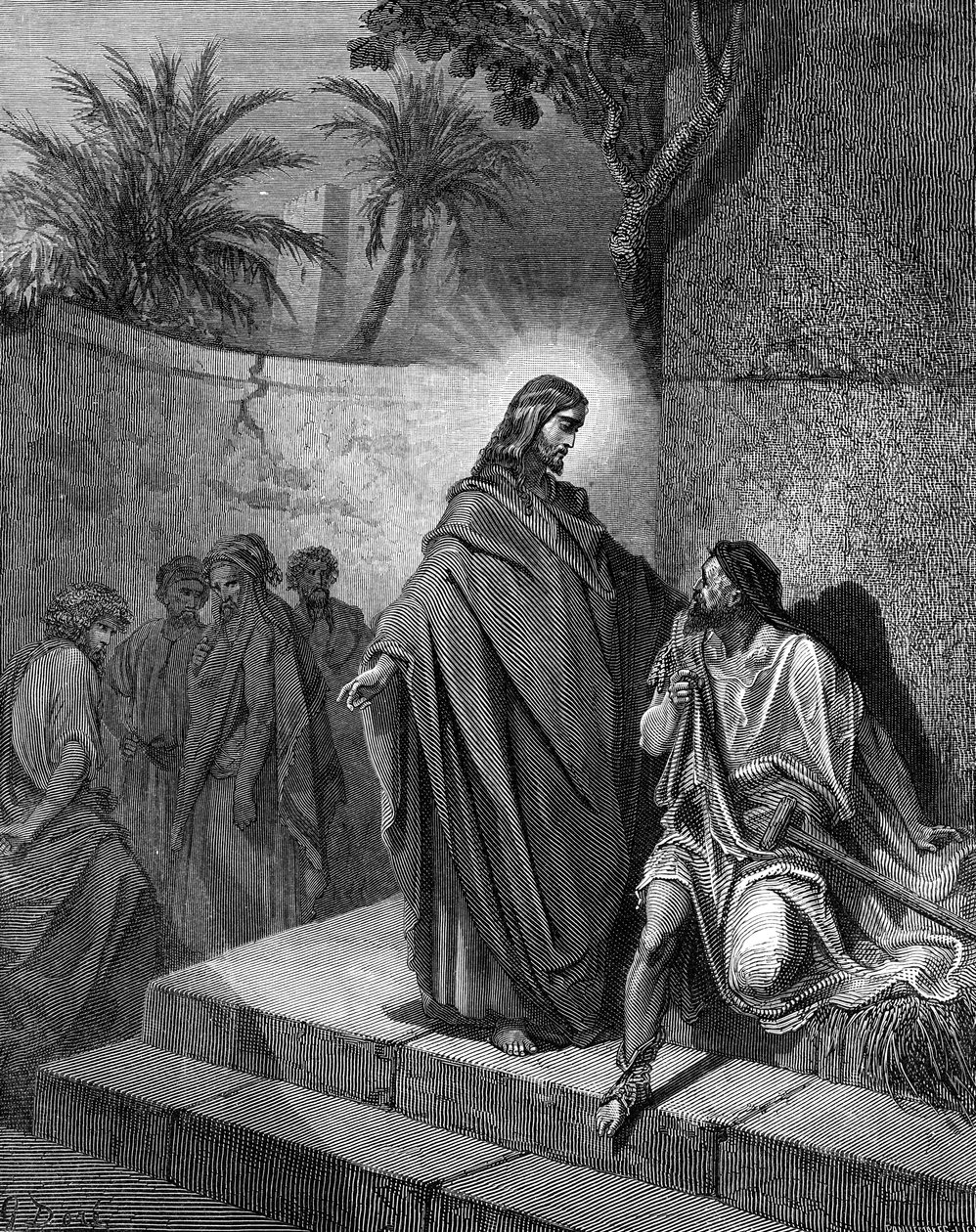 يسوع يشفي رجلا مريضا من الشلل - الكتاب المقدس بواسطة غوستاف دور