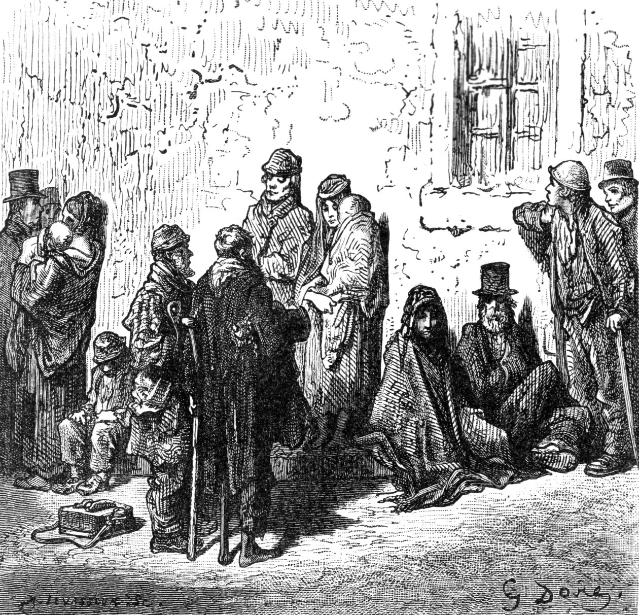 Les Miserables ، من "London، A Pilgrimage" بقلم ويليام بلانشارد جيرولد ، 1872 بواسطة غوستاف دور