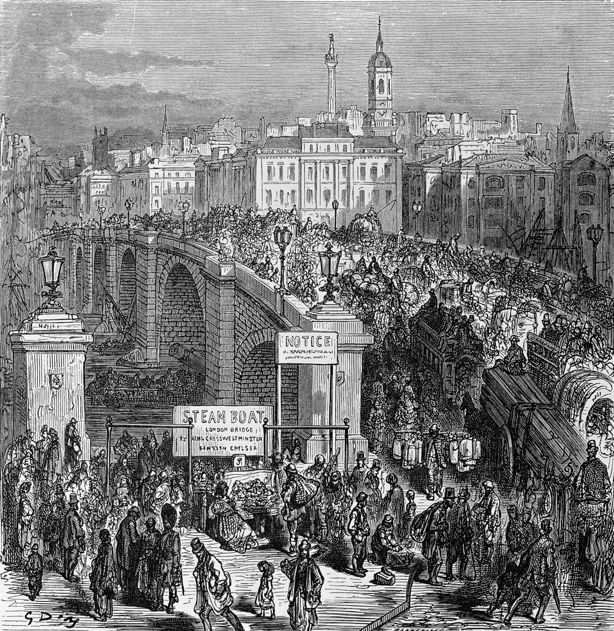 جسر لندن ، نقشها ستيفان بانميكر ، 1875 بواسطة غوستاف دور