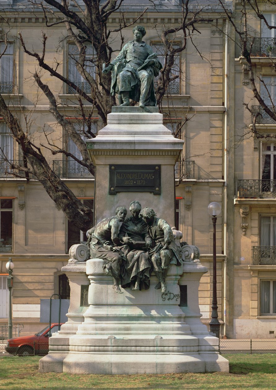 النصب التذكاري لألكسندر دوماس بيري (1802-70) الروائي والكاتب المسرحي الفرنسي ، 1883 (الحجر والبرونز) بواسطة غوستاف دور