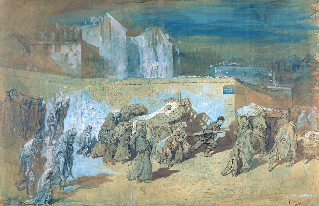 حصار باريس ، 1870-1871 (قلم وحبر ومرحاض على ورق) بواسطة غوستاف دور