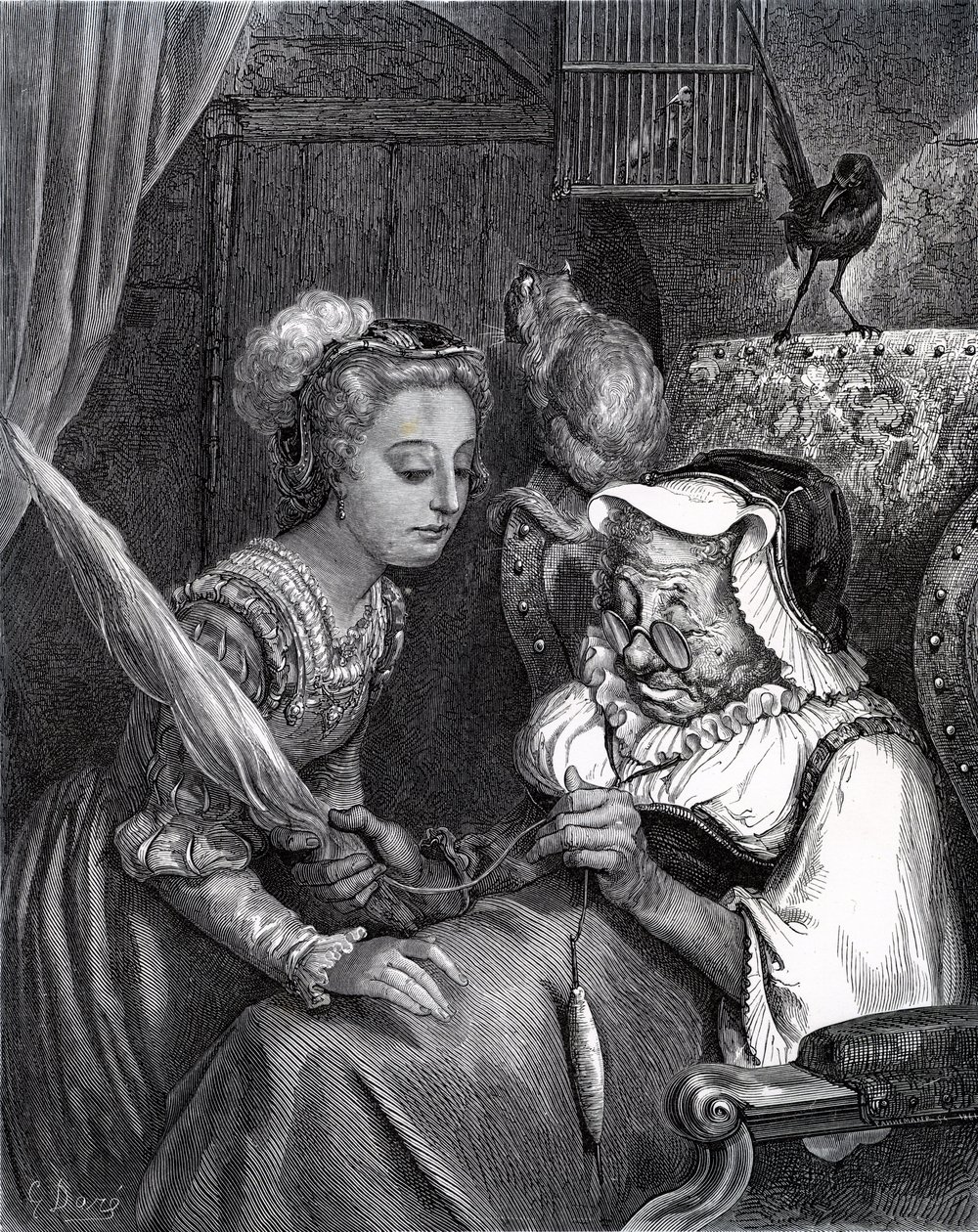 الجمال النائم: الأميرة والجنية على الرغم من البرج. بواسطة غوستاف دور