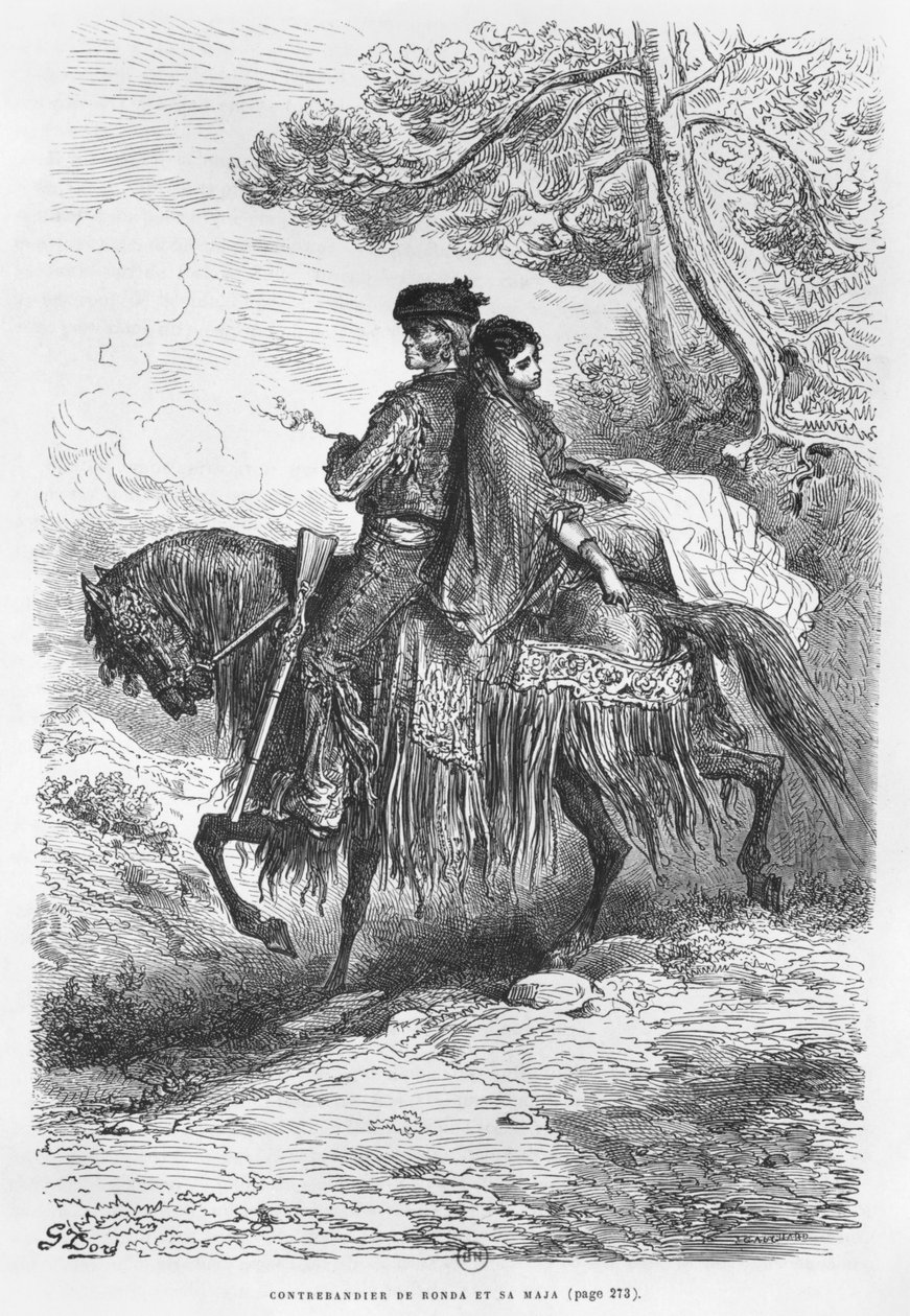 كونتراانديستا الإسبانية من روندا وماجا ، نقشها فيليكس جان غوخارد (1825-1872) بواسطة غوستاف دور