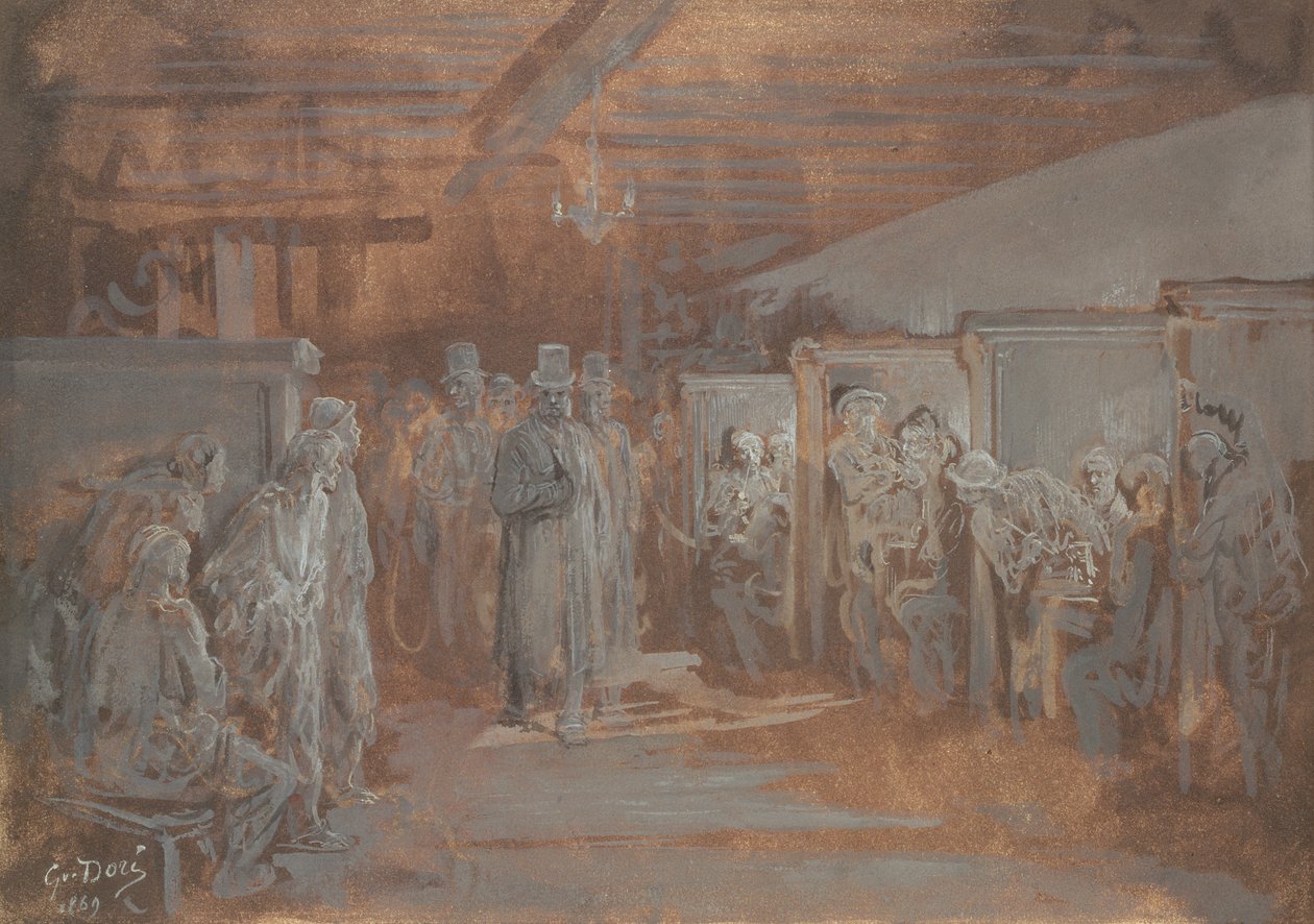 الحانة في وايت تشابل ، 1869 (زيت ولون جسم على ورق) بواسطة غوستاف دور