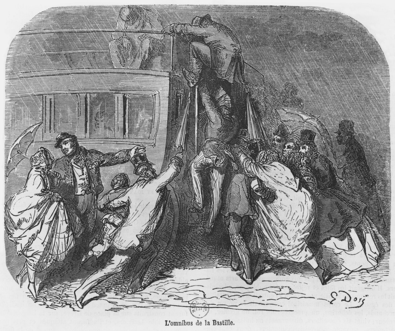 الجامع الباستيل ، رسم توضيحي من "Le Nouveau Paris" بواسطة Emile Gigault de La Bedolliere (1812-1883) بواسطة غوستاف دور