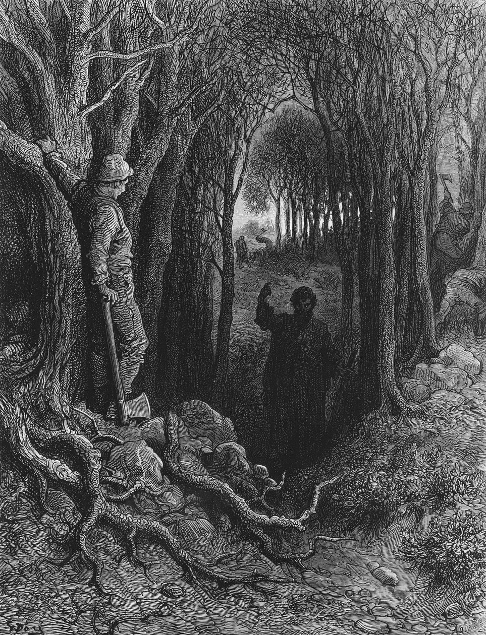 وقد حُكم على مارينر بالسفر دون توقف من بلد إلى آخر ، مشهد من "The Rime of the Ancient Mariner" بواسطة ST Coleridge ، نشره Harper und Brothers ، نيويورك ، 1876 (الخشب engra بواسطة غوستاف دور