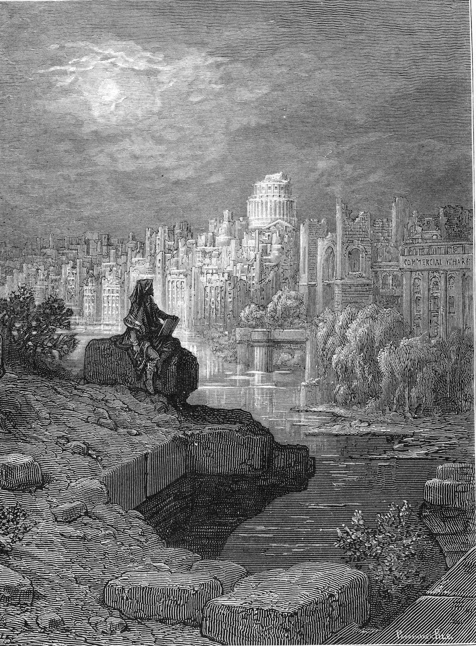 توضيح `` The New Zealander &39;&39; من `` London: a Pilgrimage &39;&39; بقلم بلانشارد جيرولد ، 1872 بواسطة غوستاف دور