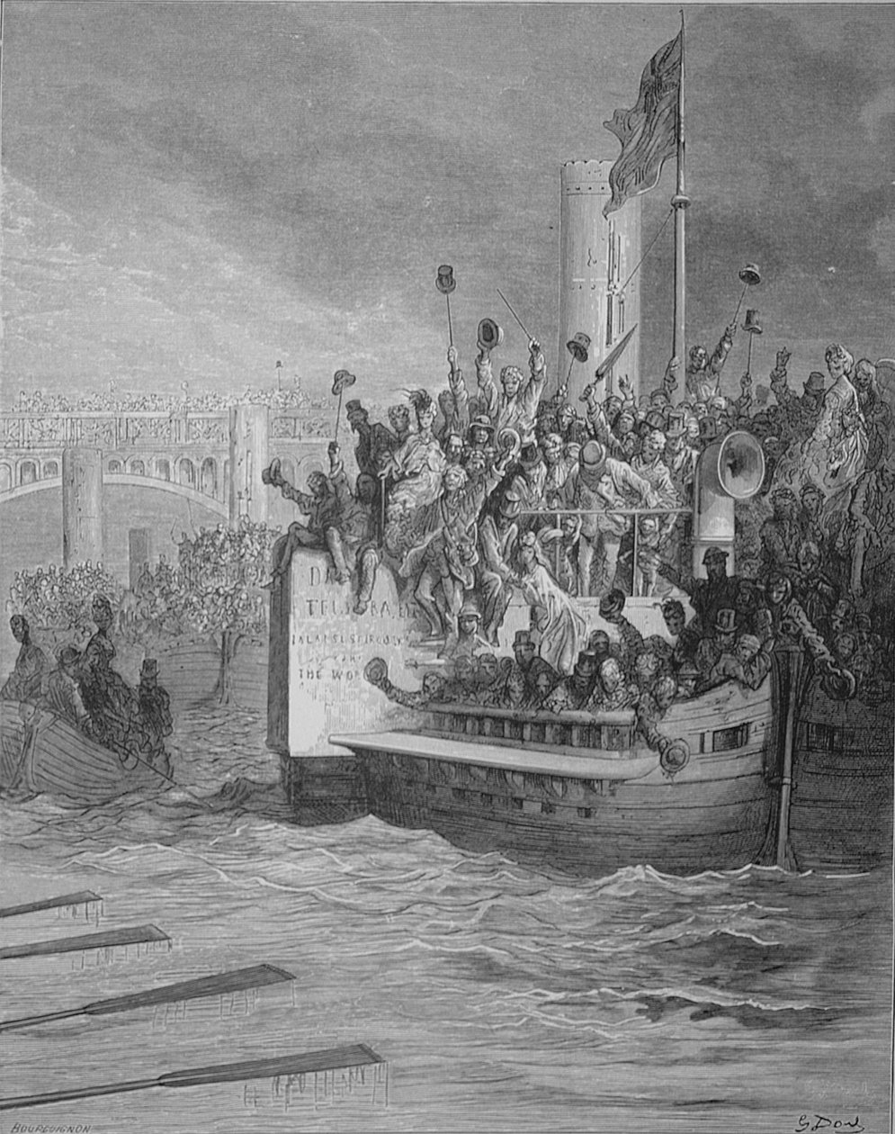 العرق ، من "لندن ، رحلة حج" ، كتبها ويليام بلانشارد جيرولد (1826-1884) ، نقشته حانة بورغينيون. 1872 بواسطة غوستاف دور