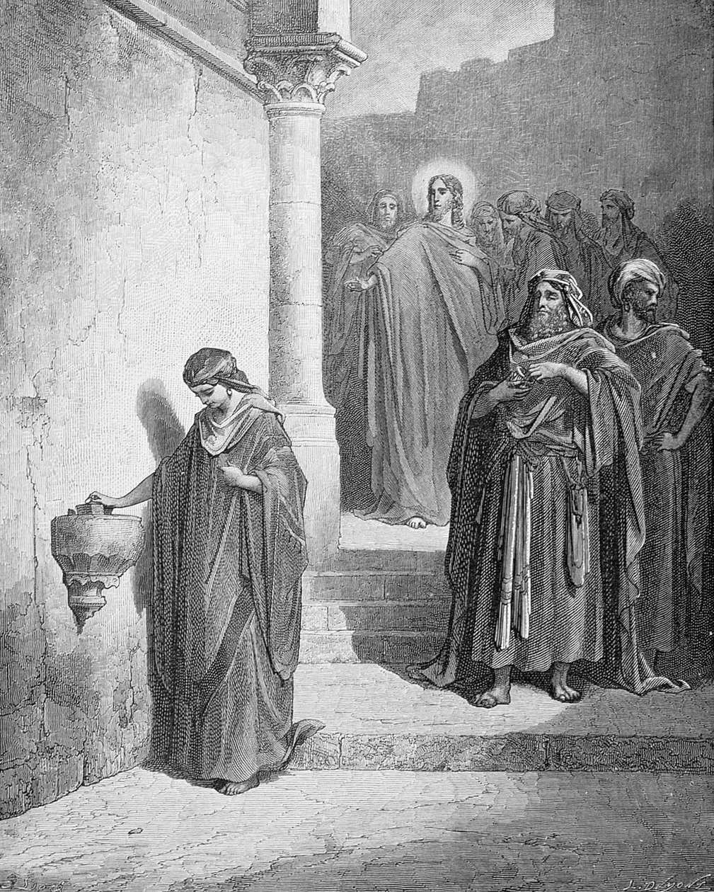 سوس الأرملة ، محفور من قبل L. Dumont ، c.1868 بواسطة غوستاف دور