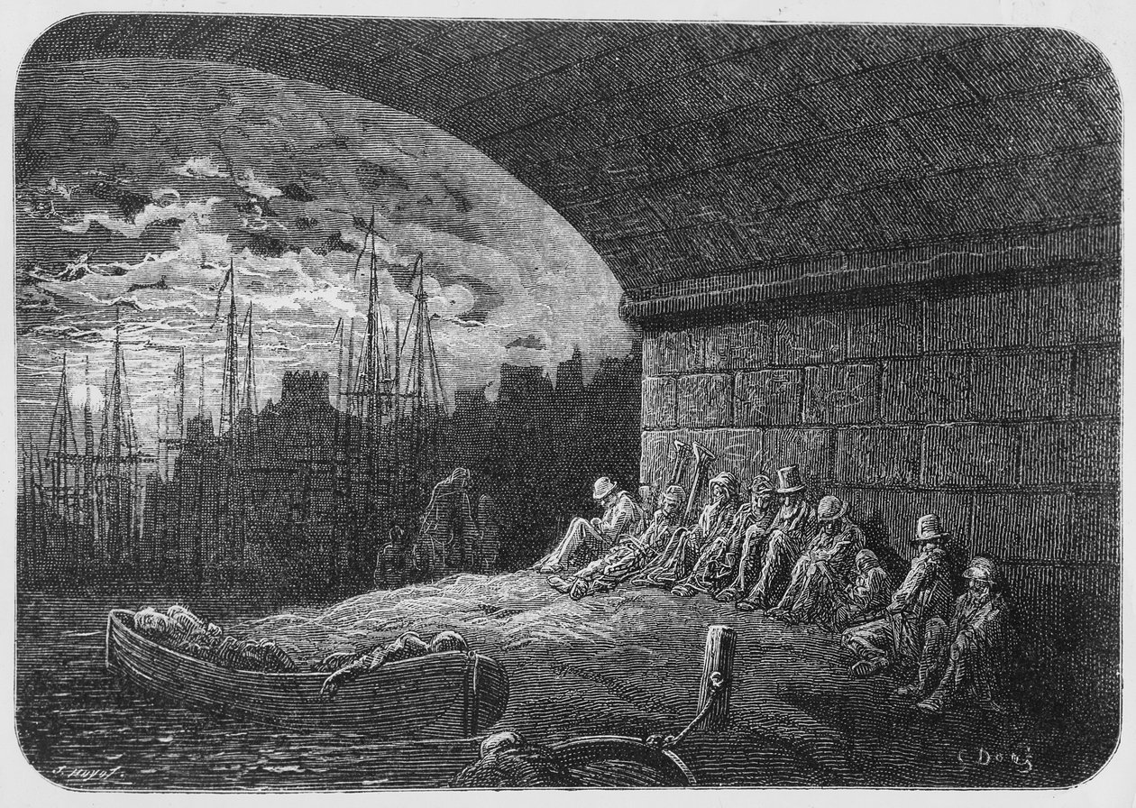 تحت الأقواس ، رسم توضيحي من "لندن ، رحلة حج" ، 1872 بواسطة غوستاف دور