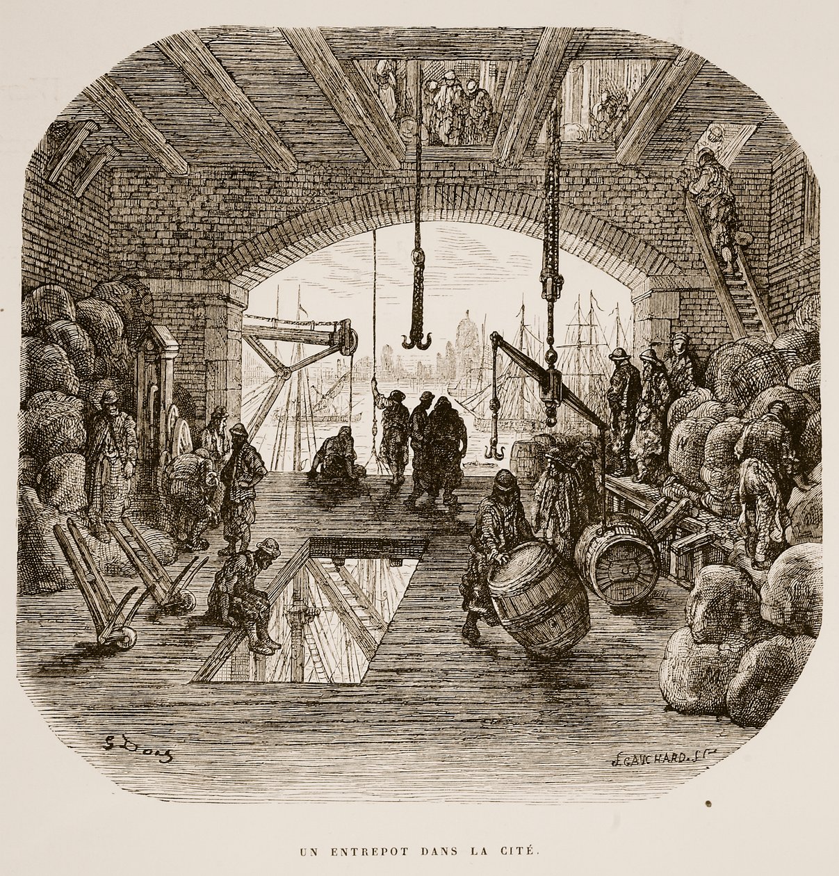 التخزين ، من "لندن ، رحلة حج" ، كتبها وليام بلانشارد جيرولد (1826-1894) دون نقش Gauchard ، الحانة. 1872 بواسطة غوستاف دور