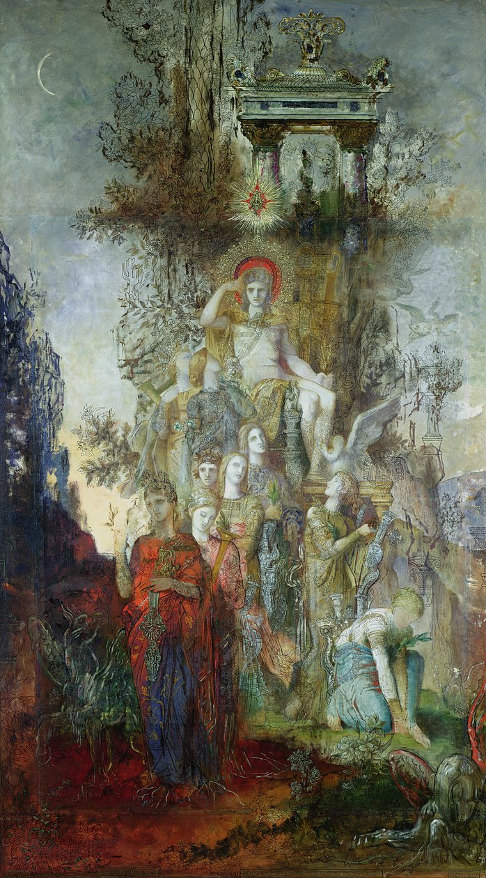 The Muses مغادرة والدهم أبولو للخروج وإضاءة العالم ، 1868 بواسطة غوستاف مورو