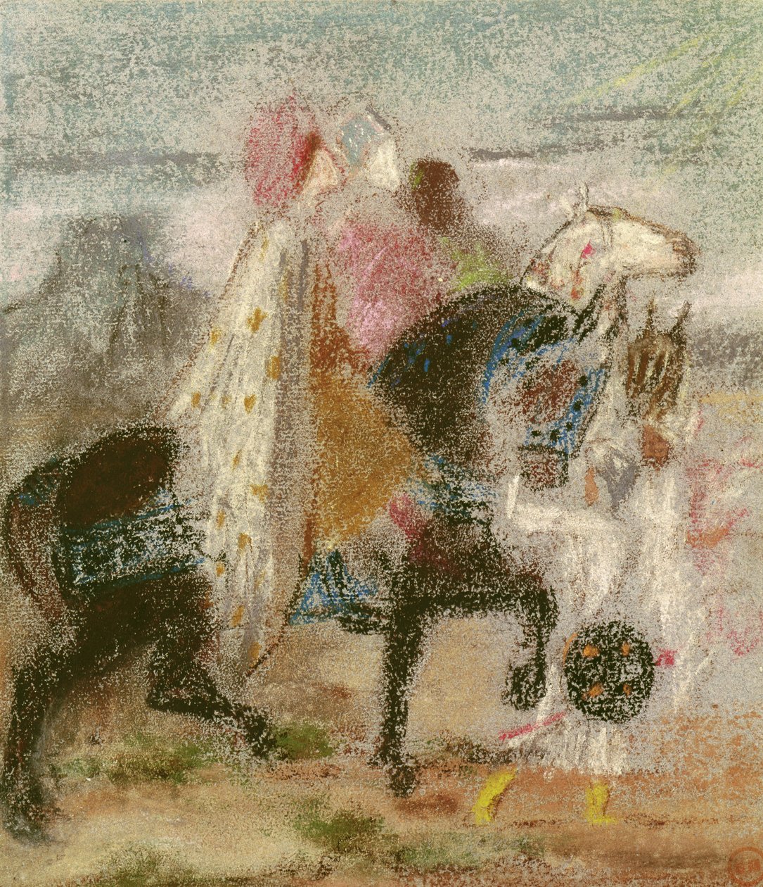 المجوس الثلاثة ، بدأت في عام 1860 وأعيدت صياغتها بعد 1882 (باستيل على ورق) بواسطة غوستاف مورو
