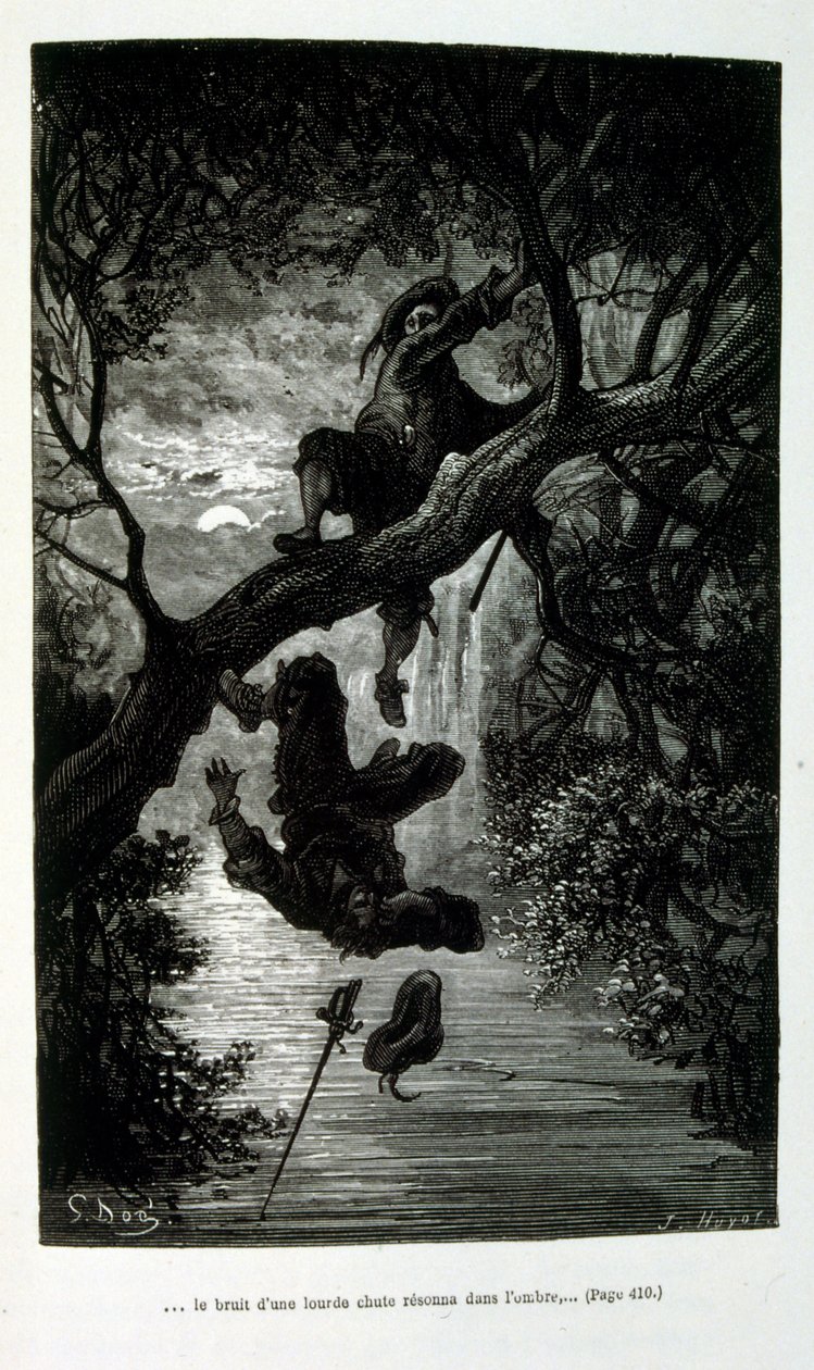 رسم غوستاف دوري لـ "Le Capitaine Fracasse" لبيير تيوفيل غوتييه (1811-1872) فرنسي ، كاتب ، شاعر ، رسام ، ناقد فني. كان غوتييه مدافعًا عن الرومانسية ، ومن الصعب تصنيف عمل غوتييه ويظل نقطة مرجعية بالنسبة إلى م. بواسطة غوستاف (بعد) دوري
