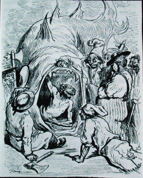 رسم توضيحي لـ "Montahausen" بواسطة تشارلز بيرولت (1628-1703) 1893 (نقش) بواسطة غوستاف (بعد) دوري