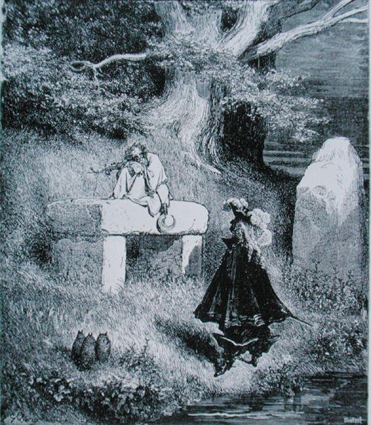 رسم توضيحي لـ "Puss in Boots" لتشارلز بيرولت (1628-1703) 1883 (نقش) بواسطة غوستاف (بعد) دوري