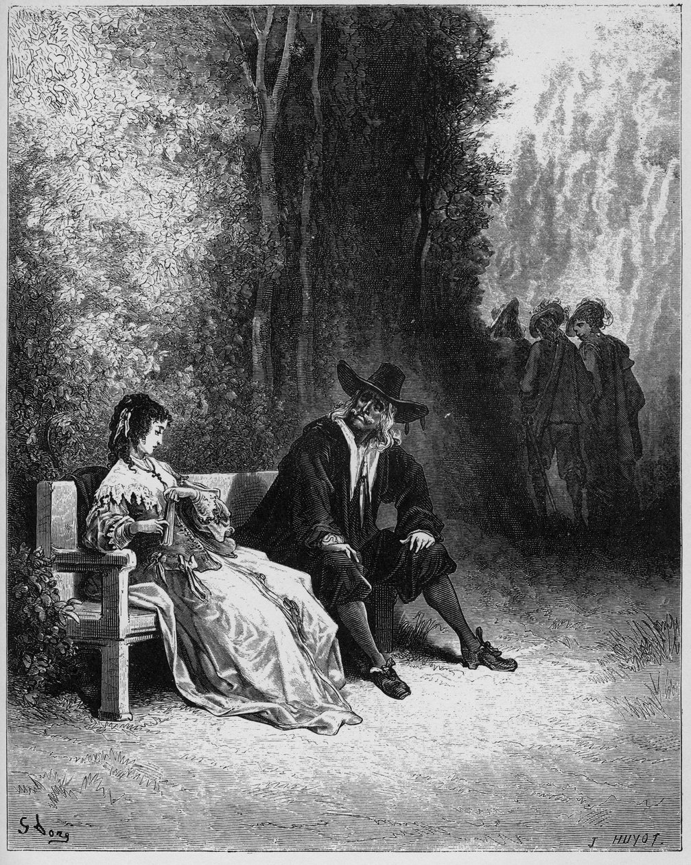 La fille - الفتاة - من "الخرافات" لجين دي لافونتين (لافونتين) (1621-95) - نقش بعد غوستاف دوري (1832-1883) - مجموعة خاصة بواسطة غوستاف (بعد) دوري