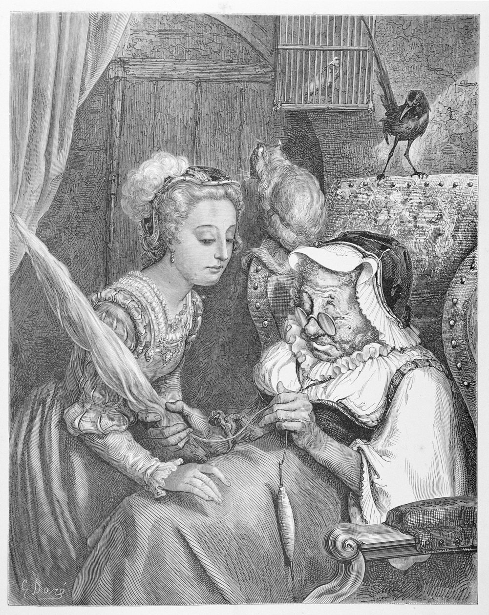 The Princess and Fairy Spite ، نقش بواسطة ستيفان بانميكر (1847-1930) 1861 (نقش) بواسطة غوستاف (بعد) دوري