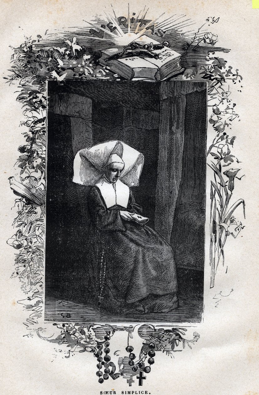 صورة الأخت سيمبليس - رسم توضيحي لغوستاف بريون (1824-1877) لـ "البؤساء - الجزء الأول: فانتين" بقلم فيكتور هوغو (1802-1885) 1862 بواسطة غوستاف بريون