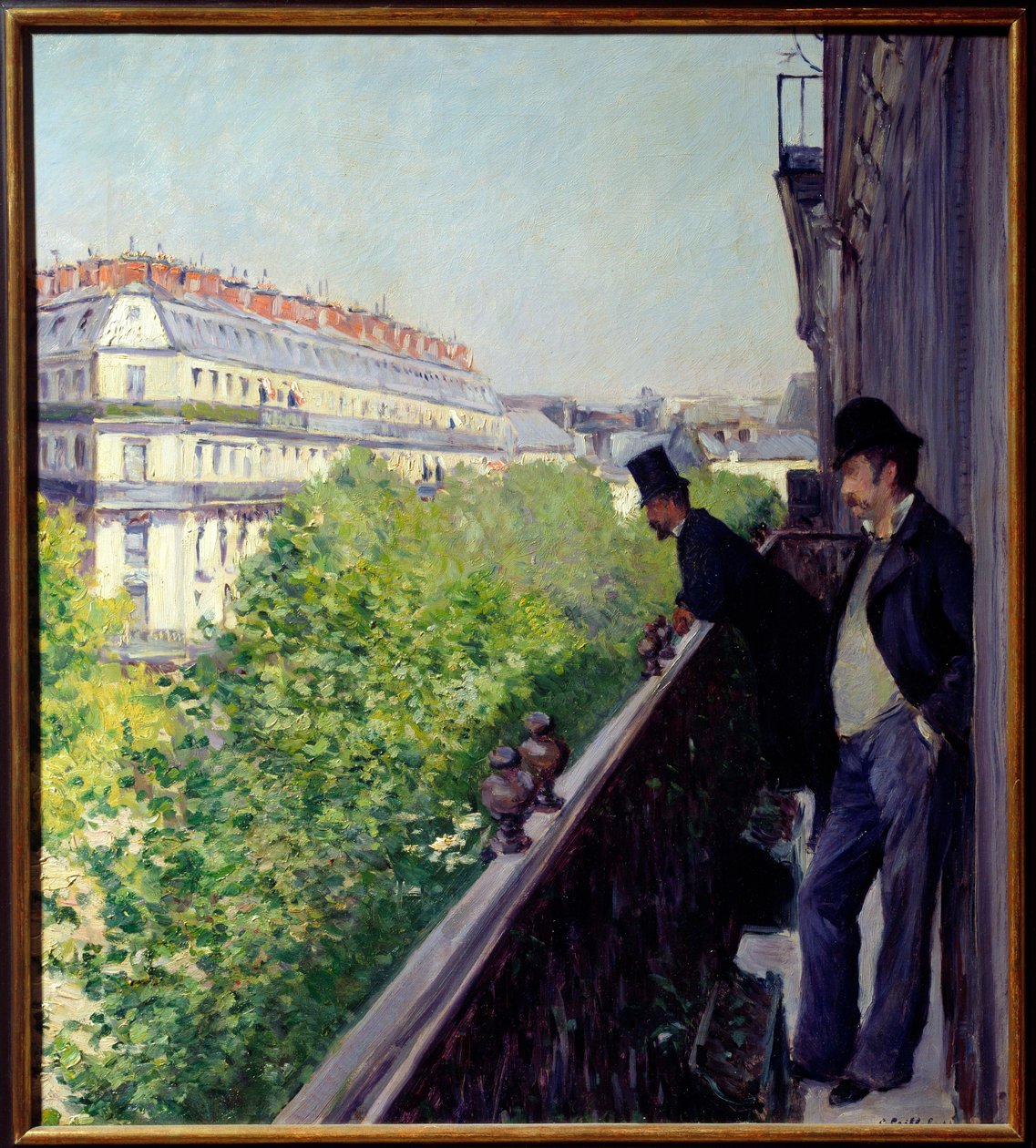شرفة باريسية في عام 1880 رسمها غوستاف كايليبوت (1848-1894) 1880 خافت. 0،6x0،66 م مجموعة خاصة - شرفة باريسية عام 1880. لوحة لغوستاف كايليبوت (1848-1894) بواسطة غوستاف كايليبوت
