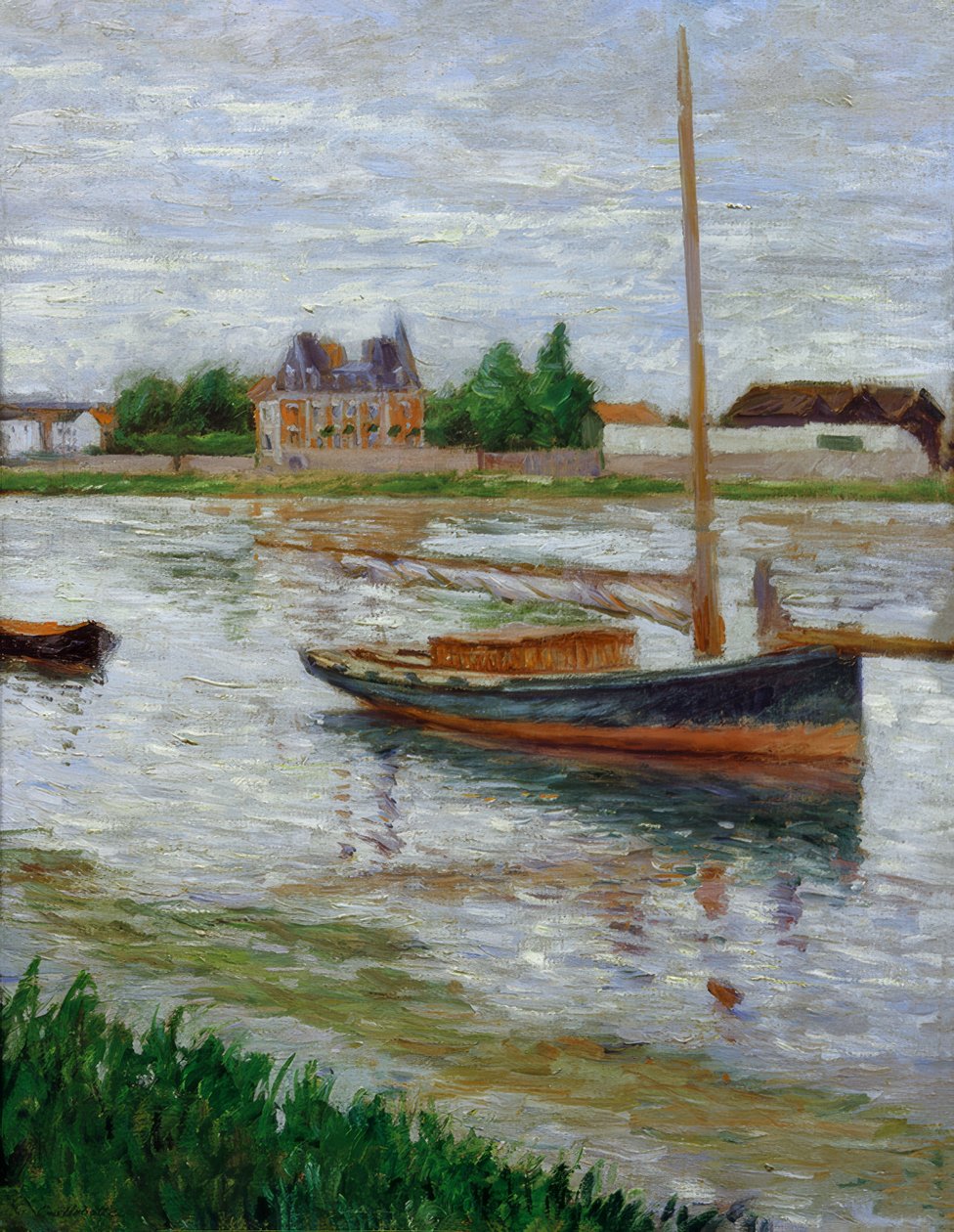 قارب في مرساة على نهر السين في Argenteuil بواسطة غوستاف كايليبوت
