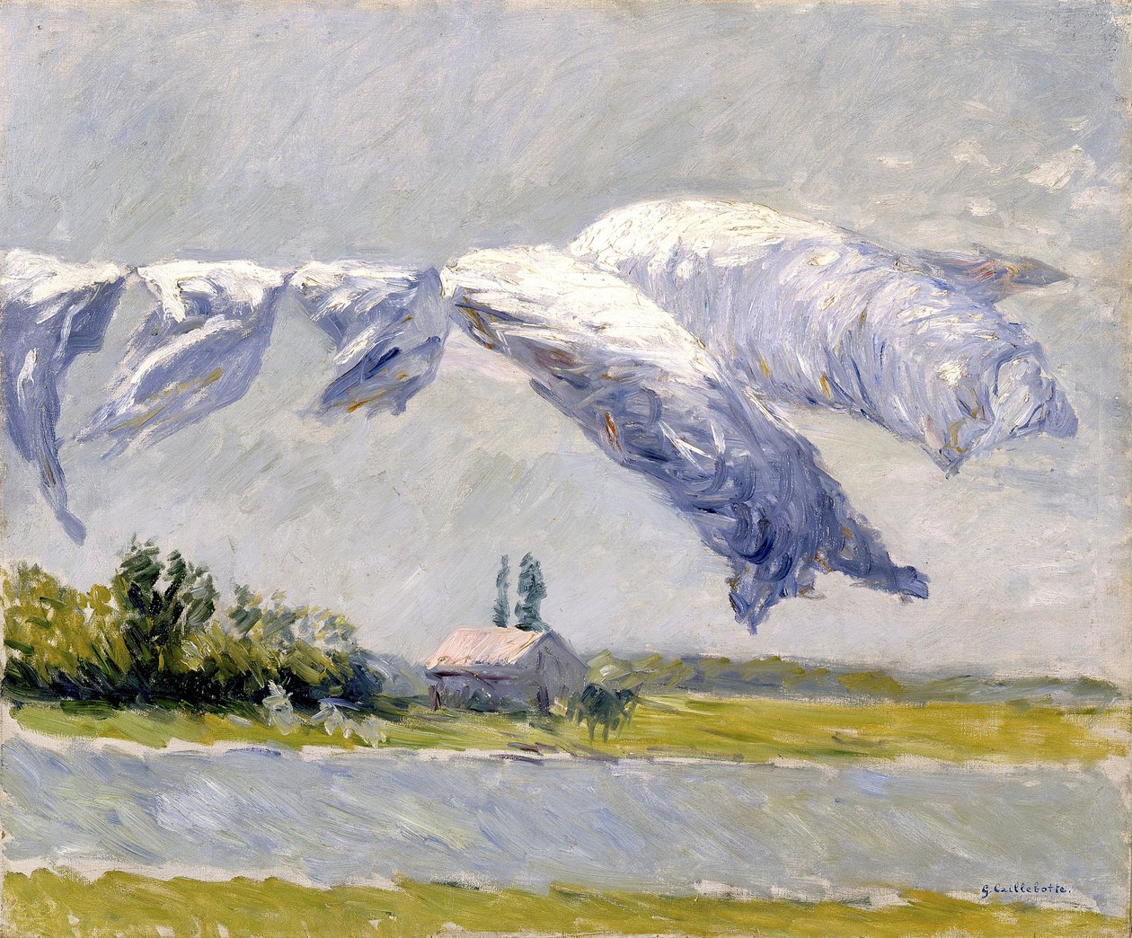 تجفيف الغسيل ، Petit Gennevilliers - Gustave Caillebotte (1848-1894). زيت على قماش بواسطة غوستاف كايليبوت