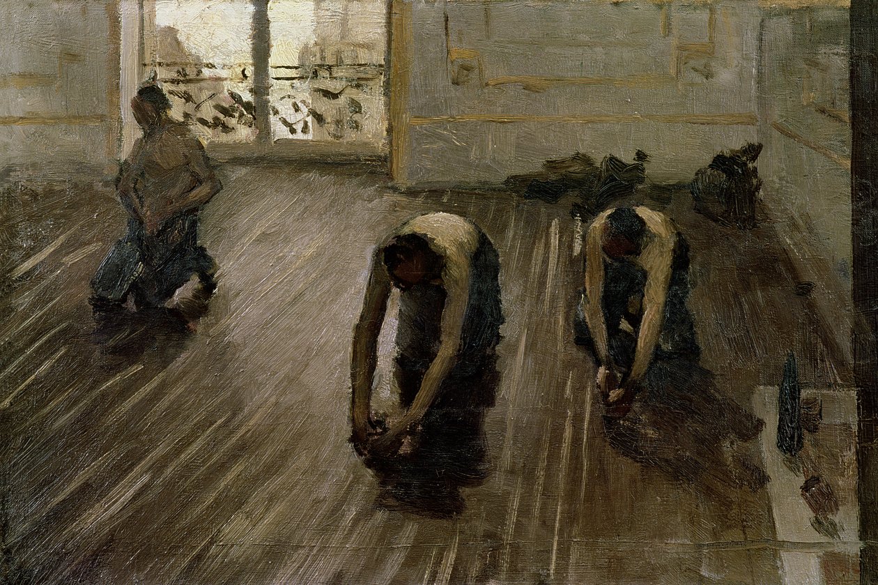 دراسة عن "The Parquet Planers" ، 1875 بواسطة غوستاف كايليبوت